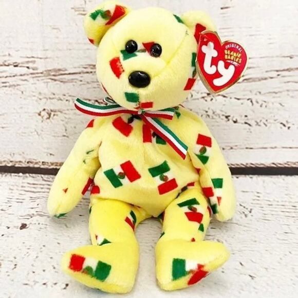 TY BEANIE BABIES Piñata the Mexican Flag Bear - Picture 1 of 3